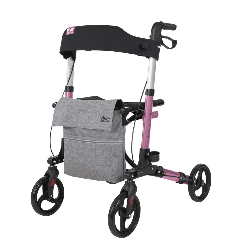 Compact Foldable Lightweight Rollator - User Height 5'2" to 6'1"
