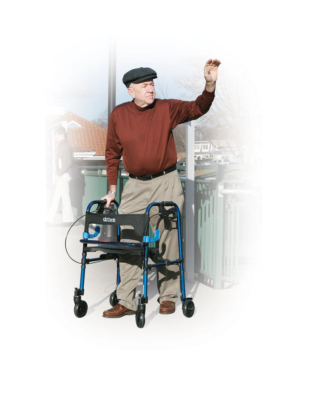 Drive Clever-Lite Walker Rollator with Seat & Loop Locks - User Height 5'3" to 6'2" - Image 4