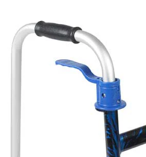 Drive Deluxe Trigger Release Folding Walker with 5" Wheels, Flame Blue Crossbrace - Image 2