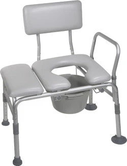 Drive Medical Combination Padded Transfer Bench/Commode - Image 2