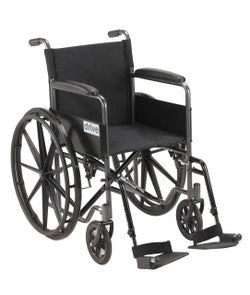 Drive Silver Sport 1 Wheelchair with Full Arms & Swing Away Removable Footrest - 18" Seat - Image 2