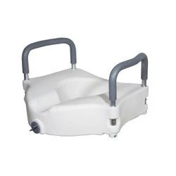 Elevated Raised Standard Toilet Seat w/ Removable Padded Arms - 5 Inch, 300 Lbs. Capacity - Image 3