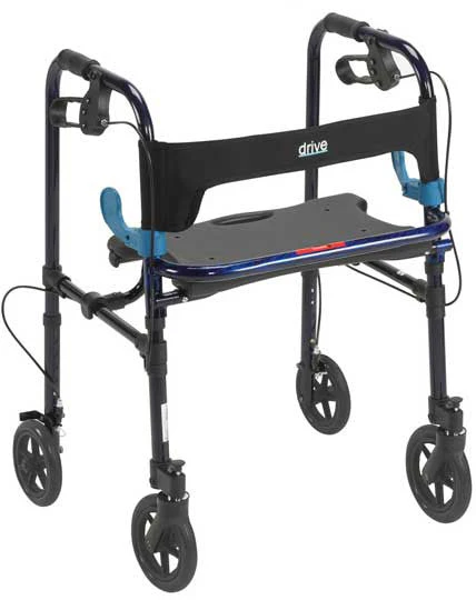 Drive Clever-Lite Walker Rollator with Seat & Loop Locks - User Height 5'3" to 6'2"