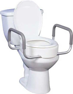 Premium Raised Toilet Seat w/ Removable Arms - 3.5 Inch (Elongated Seat) - Image 2