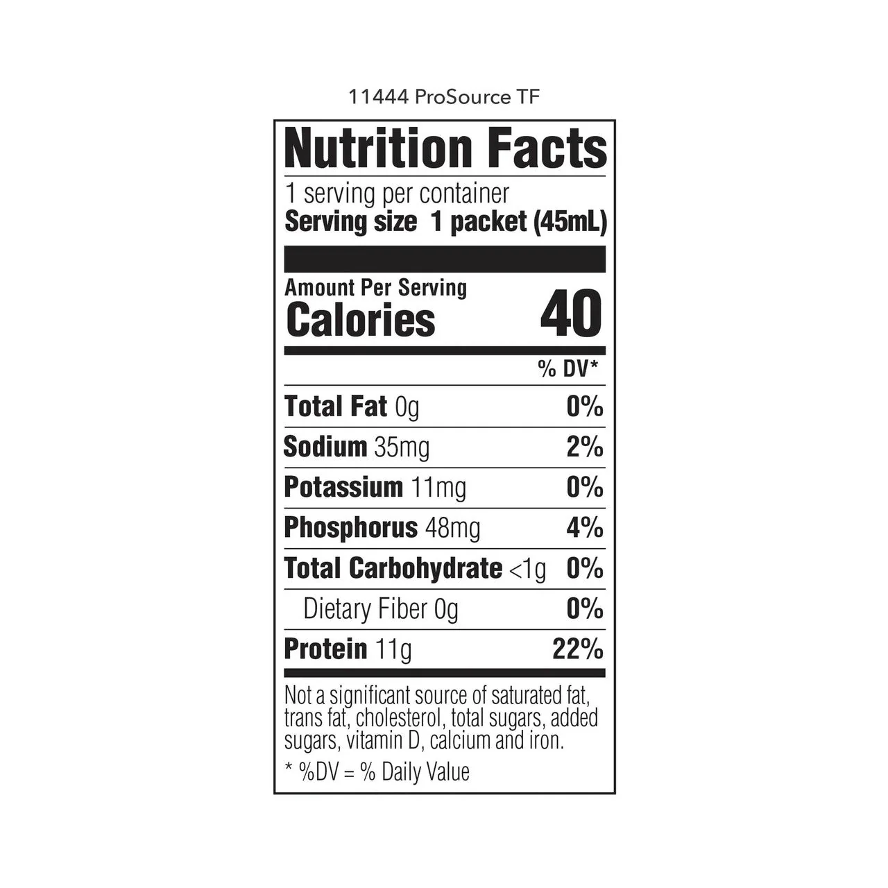 ProSource® TF Tube Feeding Formula Unflavored Liquid 45 mL Pouch - Image 2